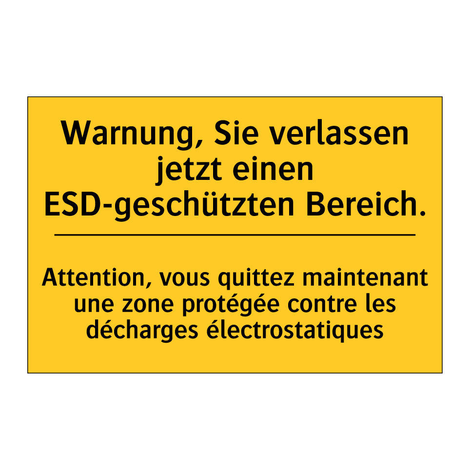 Warnung, Sie verlassen jetzt einen  /.../ - Attention, vous quittez maintenant  /.../