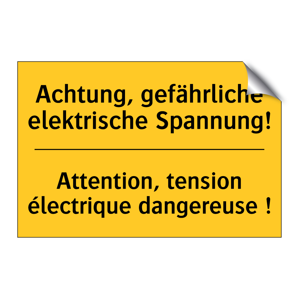 Achtung, gefährliche elektrische  /.../ - Attention, tension électrique  /.../