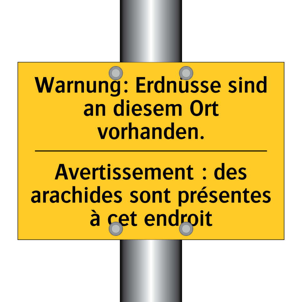 Warnung: Erdnüsse sind an diesem  /.../ - Avertissement : des arachides  /.../