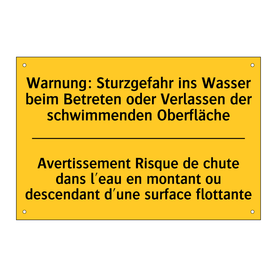 Warnung: Sturzgefahr ins Wasser  /.../ - Avertissement Risque de chute  /.../