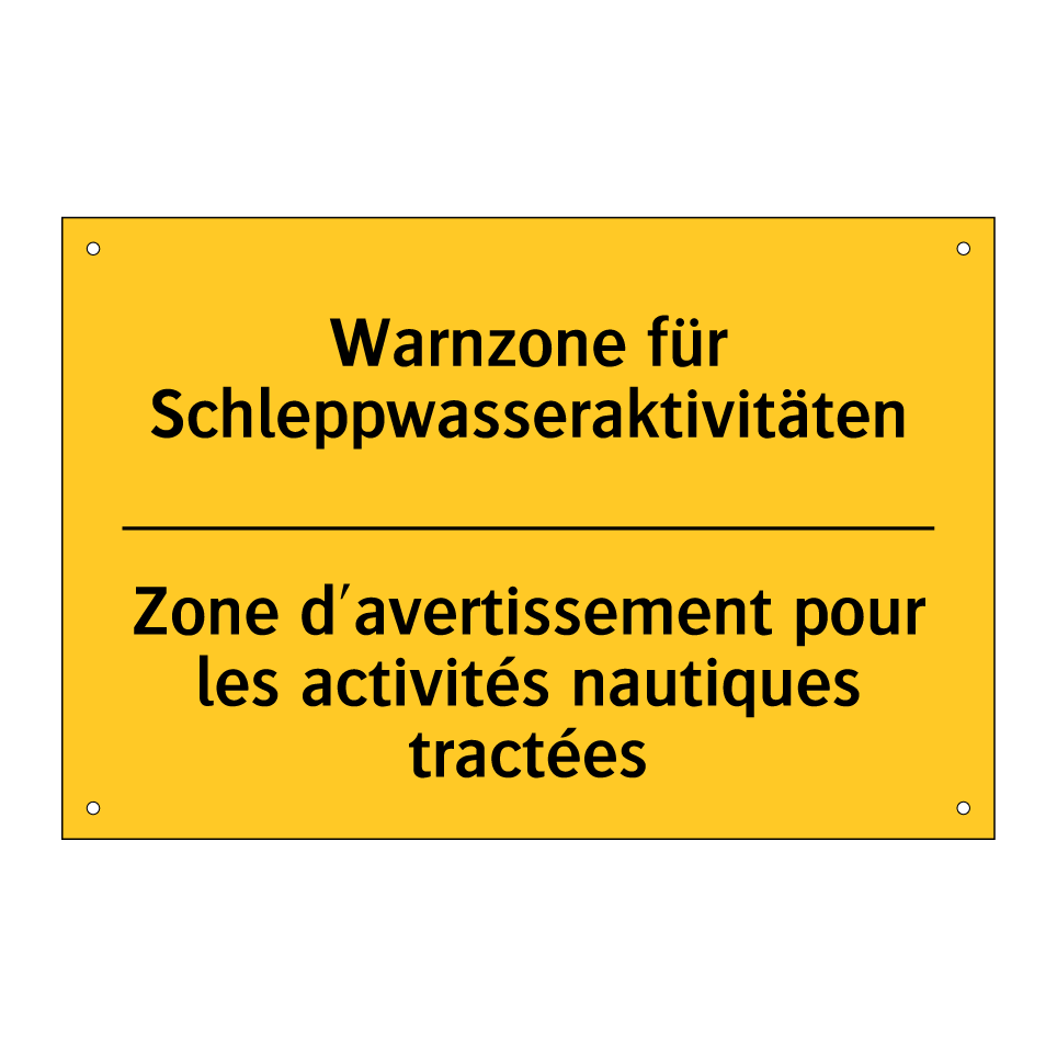 Warnzone für Schleppwasseraktivitäten /.../ - Zone d'avertissement pour les  /.../