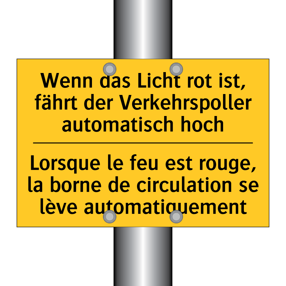 Wenn das Licht rot ist, fährt  /.../ - Lorsque le feu est rouge, la borne  /.../