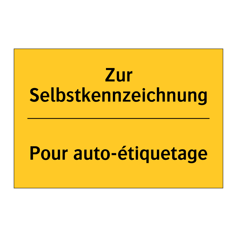 Zur Selbstkennzeichnung - Pour auto-étiquetage