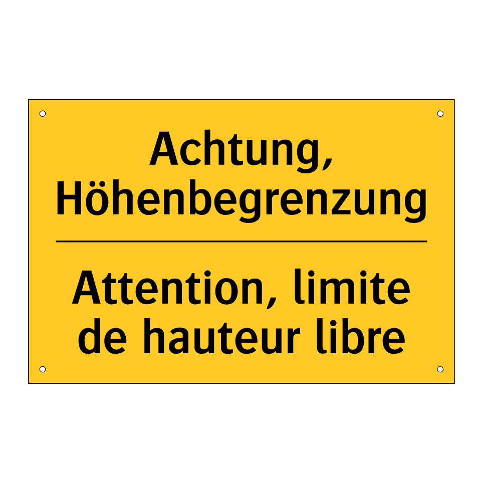 Achtung, Höhenbegrenzung - Attention, limite de hauteur libre /.../