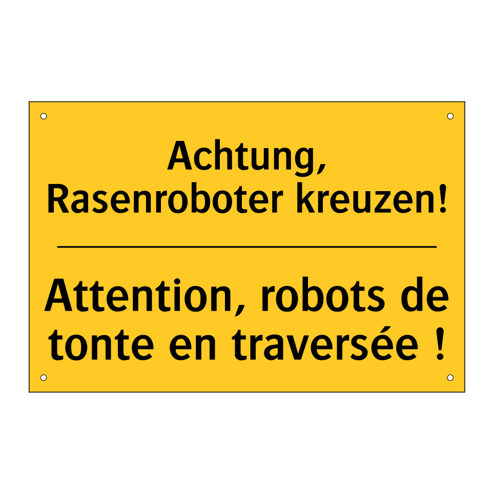 Achtung, Rasenroboter kreuzen! - Attention, robots de tonte en  /.../