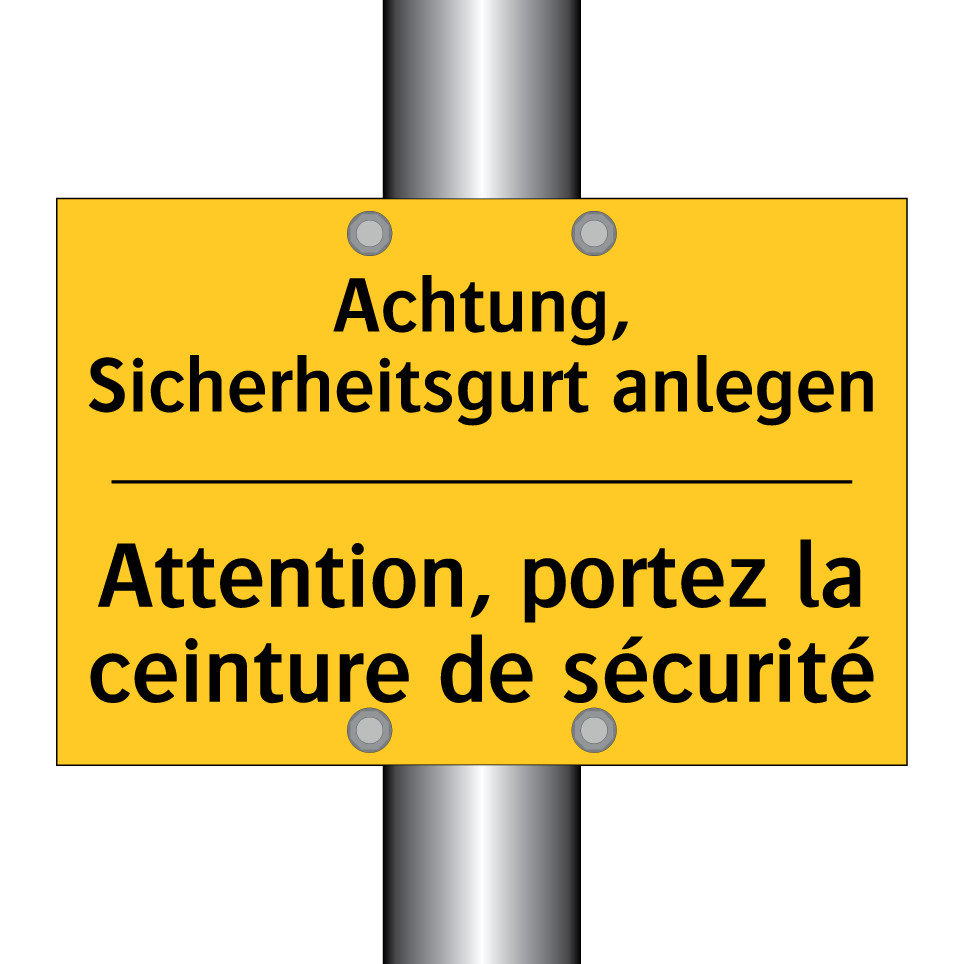 Achtung, Sicherheitsgurt anlegen /.../ - Attention, portez la ceinture  /.../