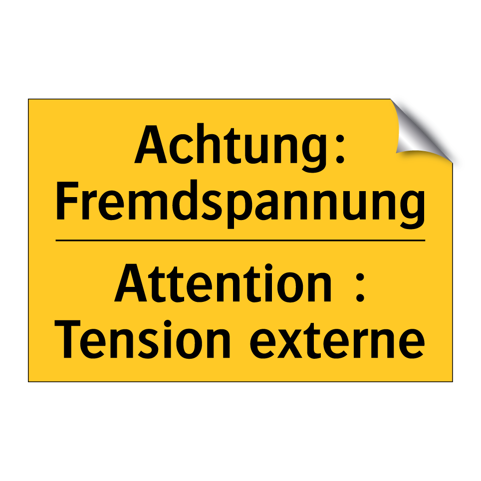 Achtung: Fremdspannung - Attention : Tension externe