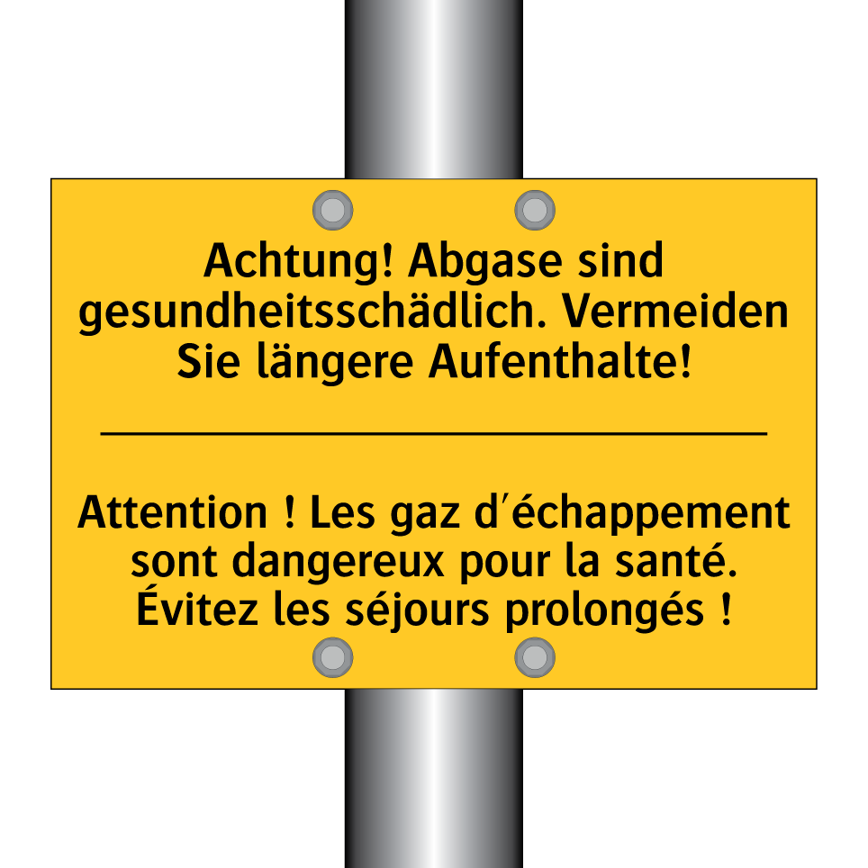Achtung! Abgase sind gesundheitsschädlich.  /.../ - Attention ! Les gaz d'échappement  /.../