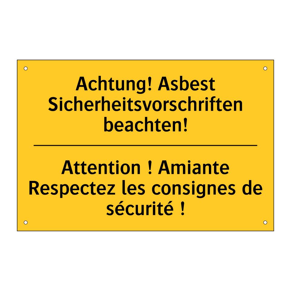 Achtung! Asbest Sicherheitsvorschriften  /.../ - Attention ! Amiante Respectez  /.../