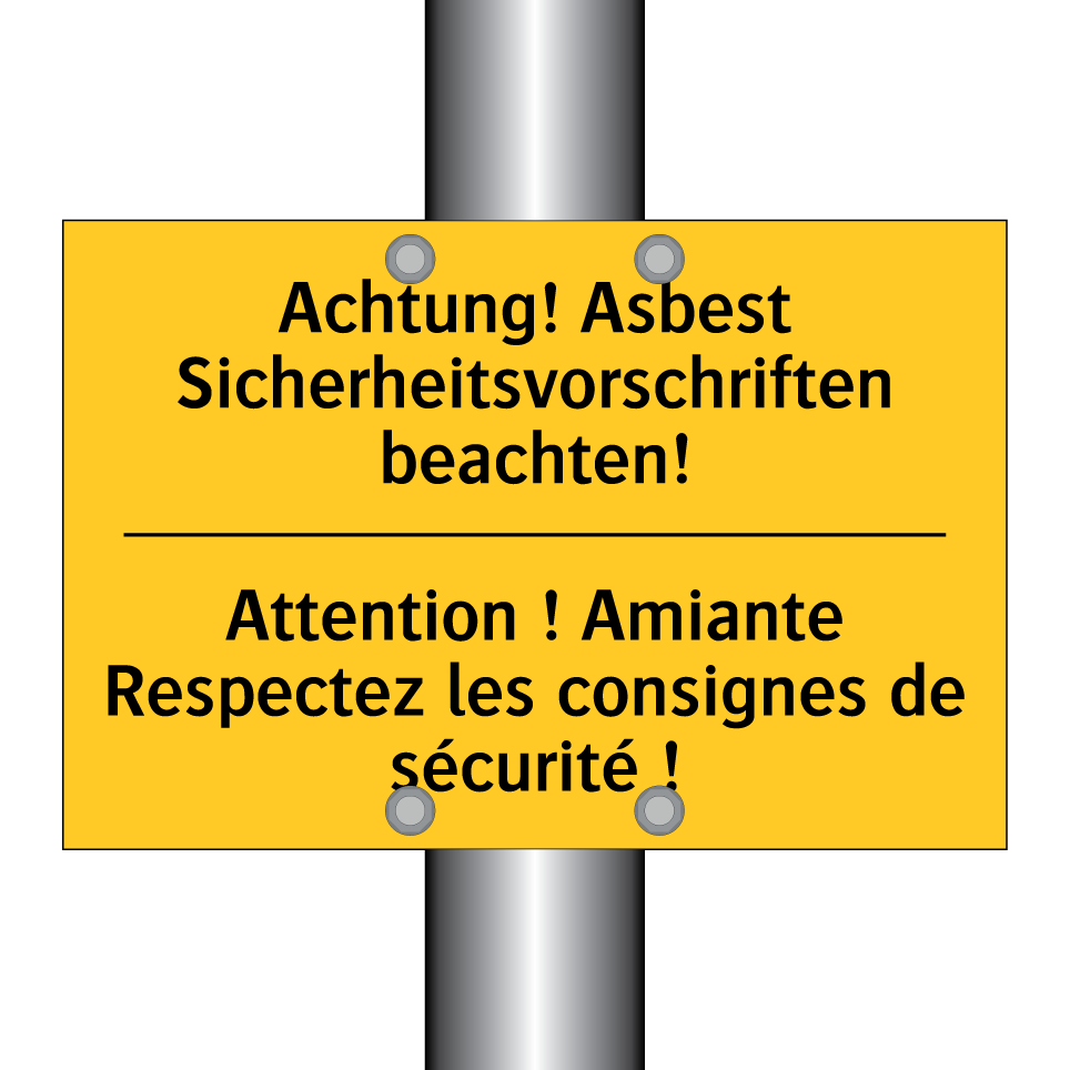 Achtung! Asbest Sicherheitsvorschriften  /.../ - Attention ! Amiante Respectez  /.../