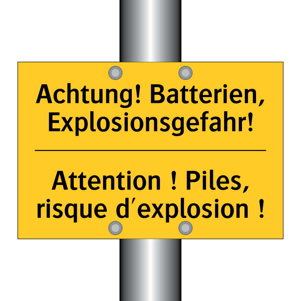 Achtung! Batterien, Explosionsgefahr! /.../ - Attention ! Piles, risque d'explosion  /.../