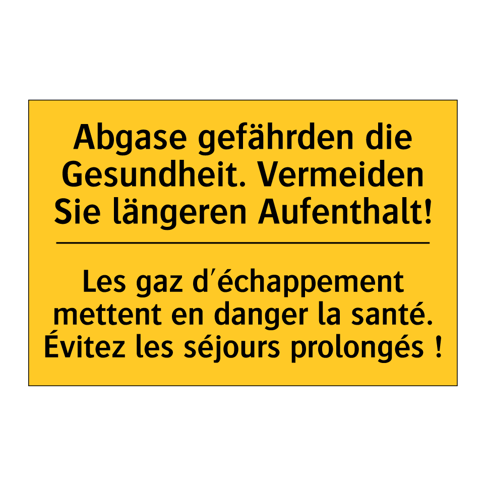 Abgase gefährden die Gesundheit.  /.../ - Les gaz d'échappement mettent  /.../