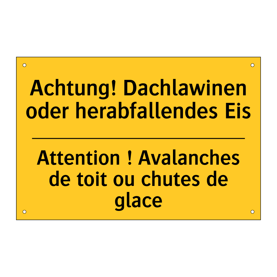 Achtung! Dachlawinen oder herabfallendes  /.../ - Attention ! Avalanches de toit  /.../