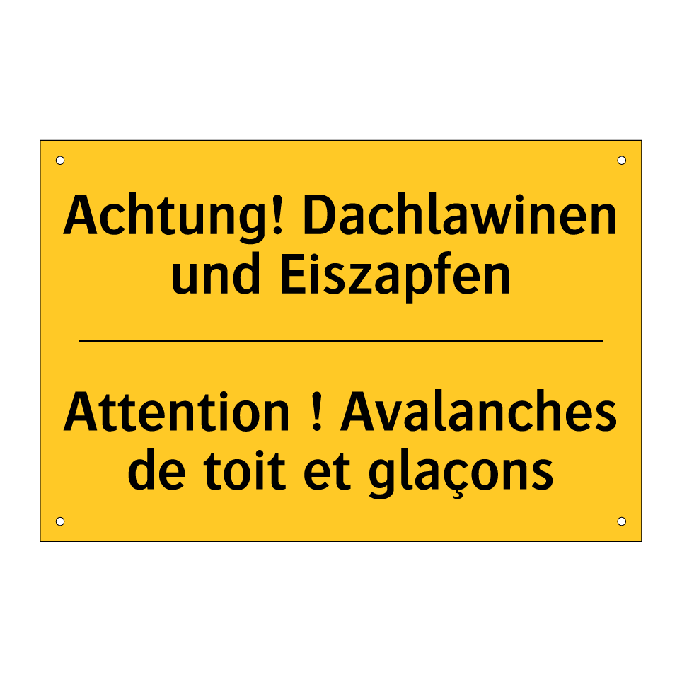 Achtung! Dachlawinen und Eiszapfen /.../ - Attention ! Avalanches de toit  /.../
