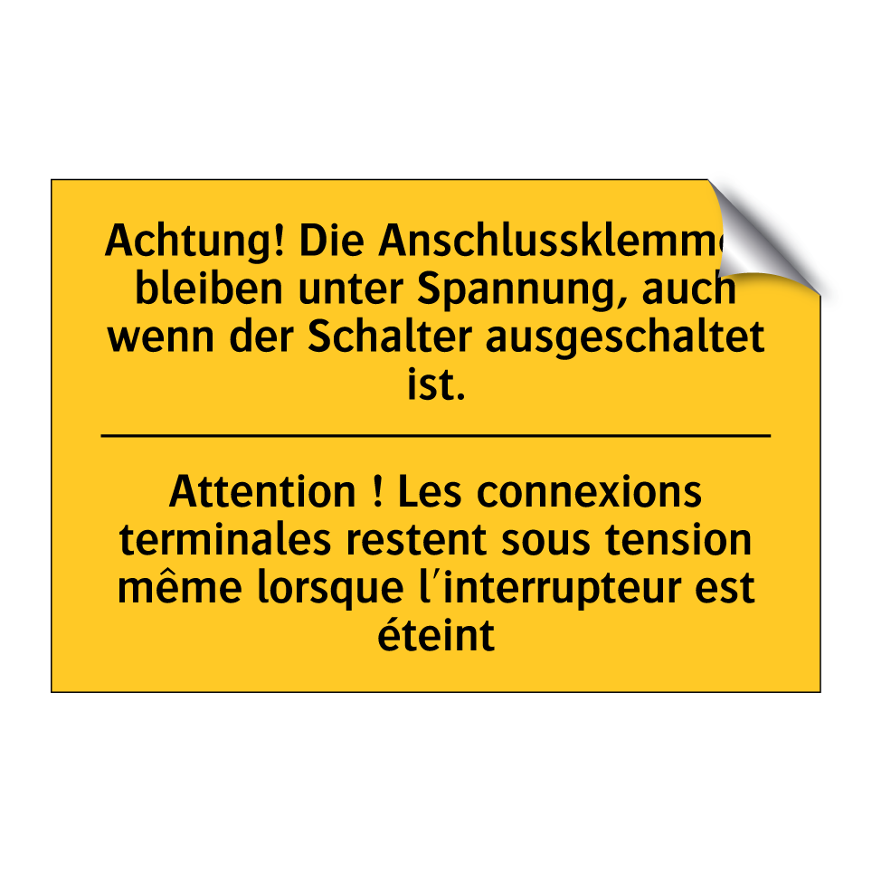 Achtung! Die Anschlussklemmen  /.../ - Attention ! Les connexions terminales  /.../