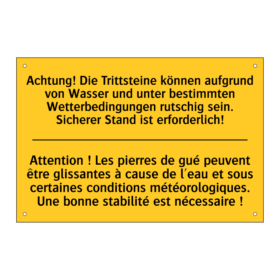Achtung! Die Trittsteine können  /.../ - Attention ! Les pierres de gué  /.../