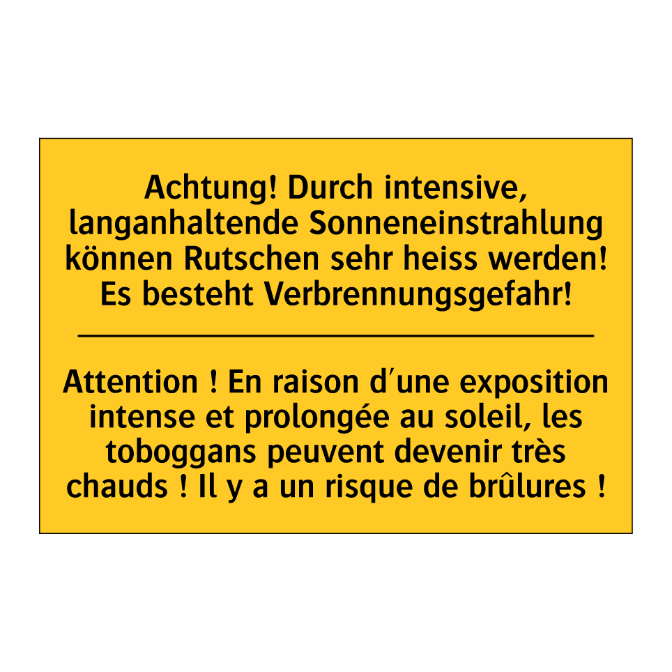 Achtung! Durch intensive, langanhaltende  /.../ - Attention ! En raison d'une exposition  /.../