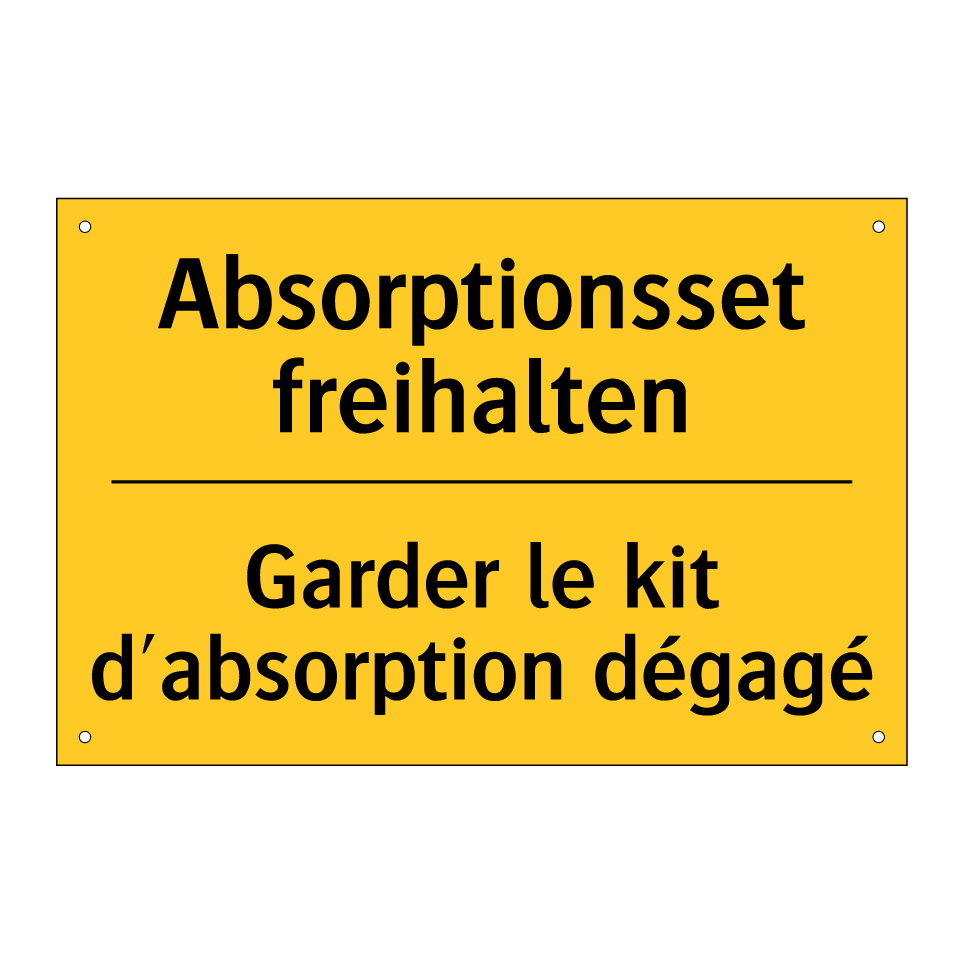 Absorptionsset freihalten - Garder le kit d'absorption dégagé /.../