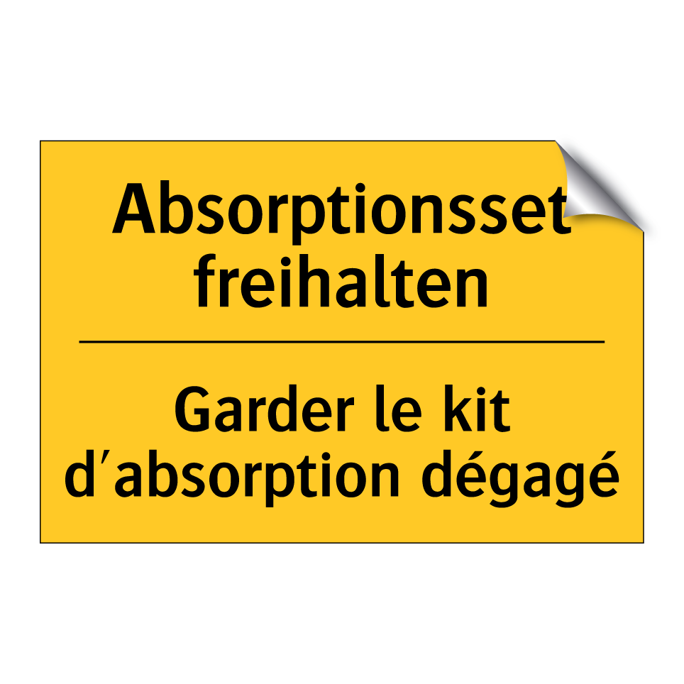 Absorptionsset freihalten - Garder le kit d'absorption dégagé /.../