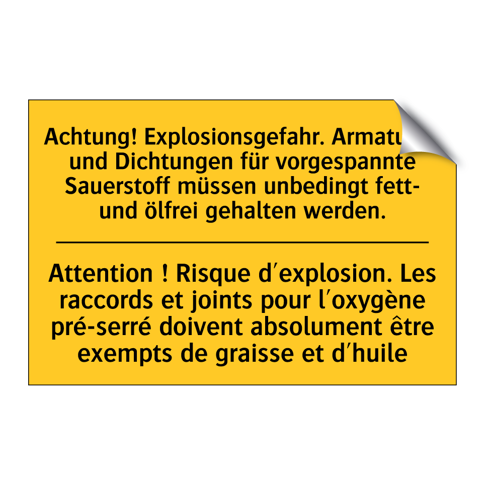 Achtung! Explosionsgefahr. Armaturen  /.../ - Attention ! Risque d'explosion.  /.../