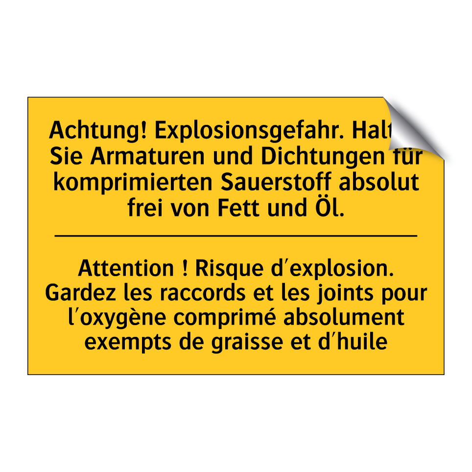 Achtung! Explosionsgefahr. Halten  /.../ - Attention ! Risque d'explosion.  /.../