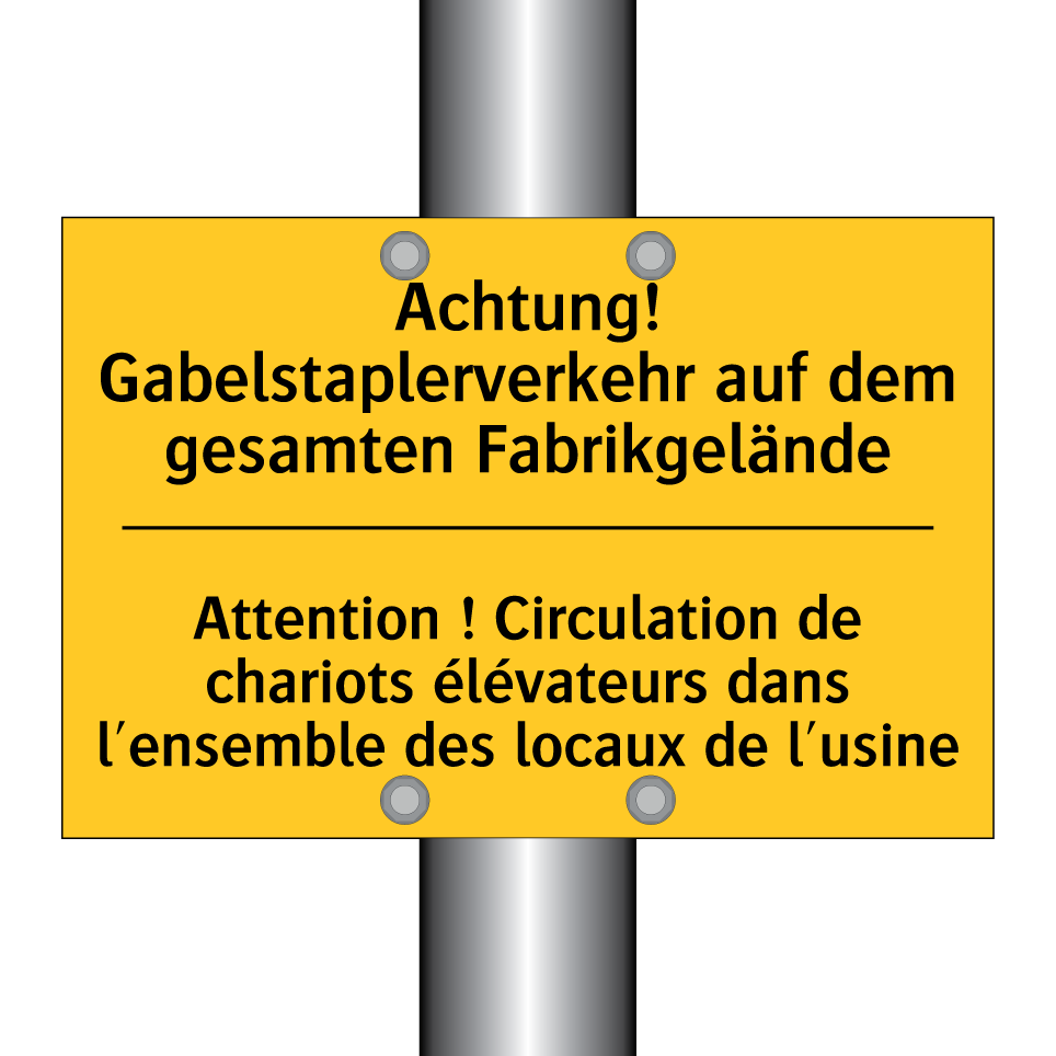 Achtung! Gabelstaplerverkehr auf  /.../ - Attention ! Circulation de chariots  /.../