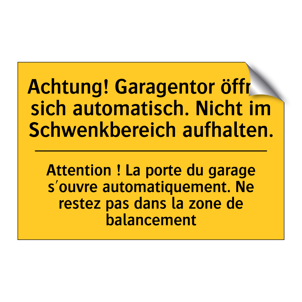 Achtung! Garagentor öffnet sich  /.../ - Attention ! La porte du garage  /.../