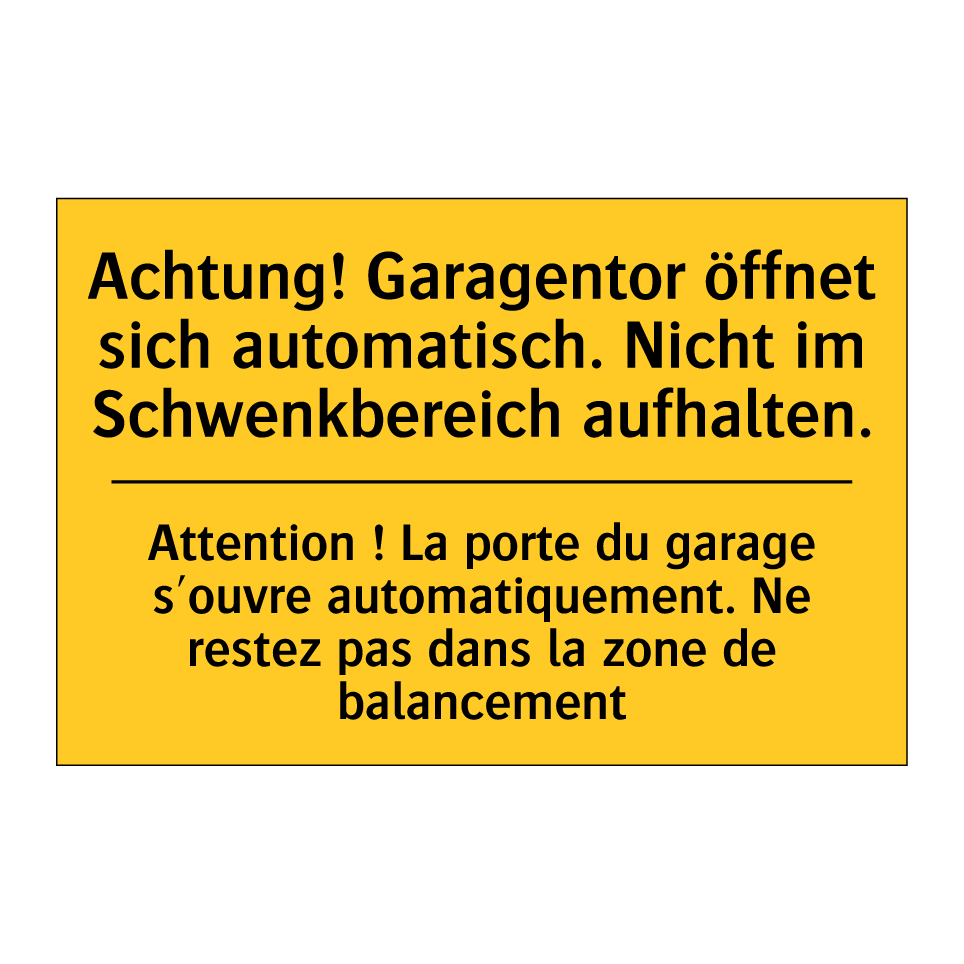 Achtung! Garagentor öffnet sich  /.../ - Attention ! La porte du garage  /.../