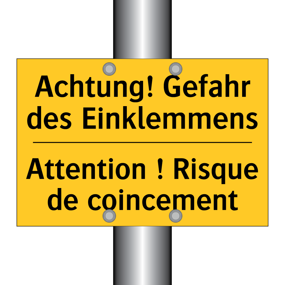 Achtung! Gefahr des Einklemmens /.../ - Attention ! Risque de coincement /.../
