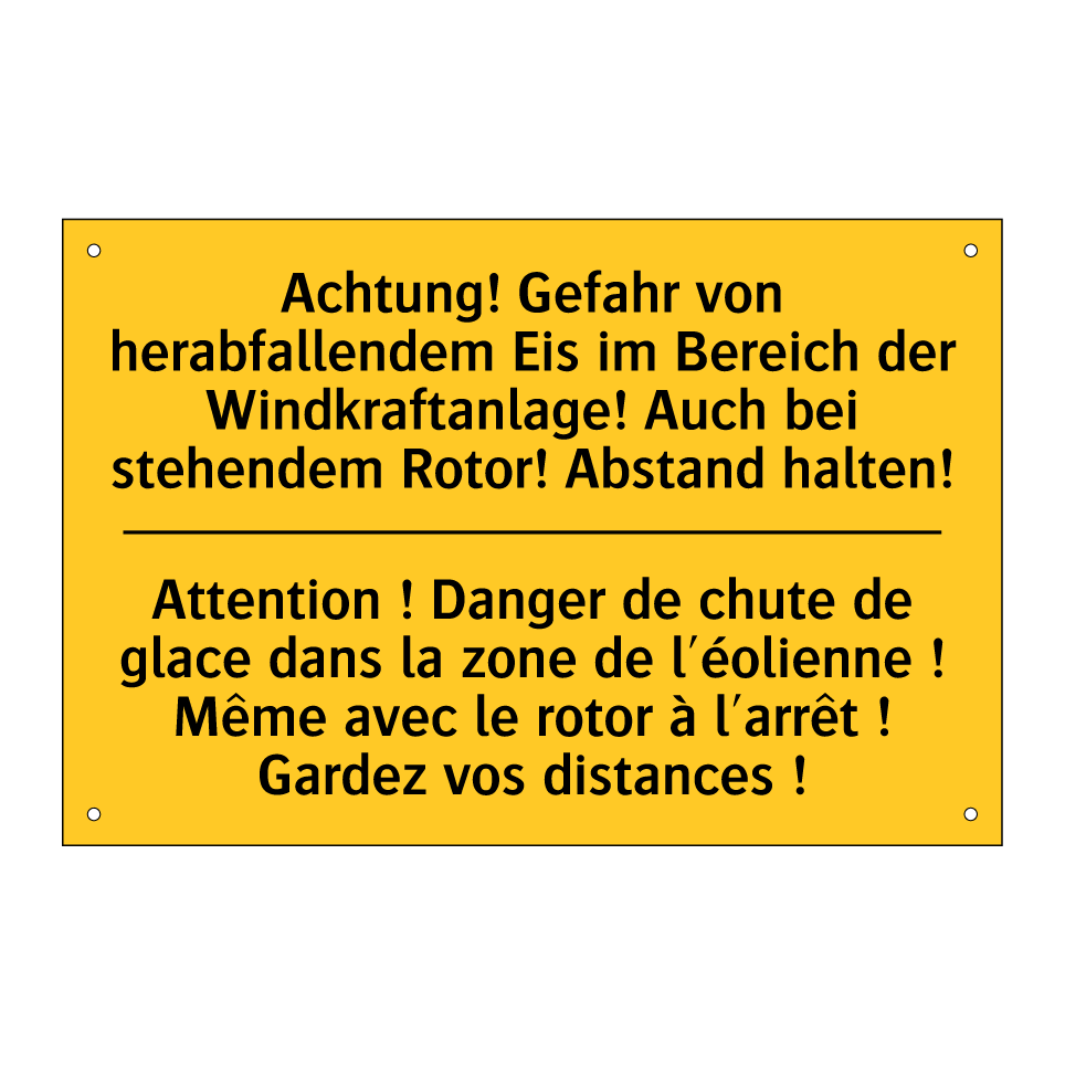 Achtung! Gefahr von herabfallendem  /.../ - Attention ! Danger de chute de  /.../