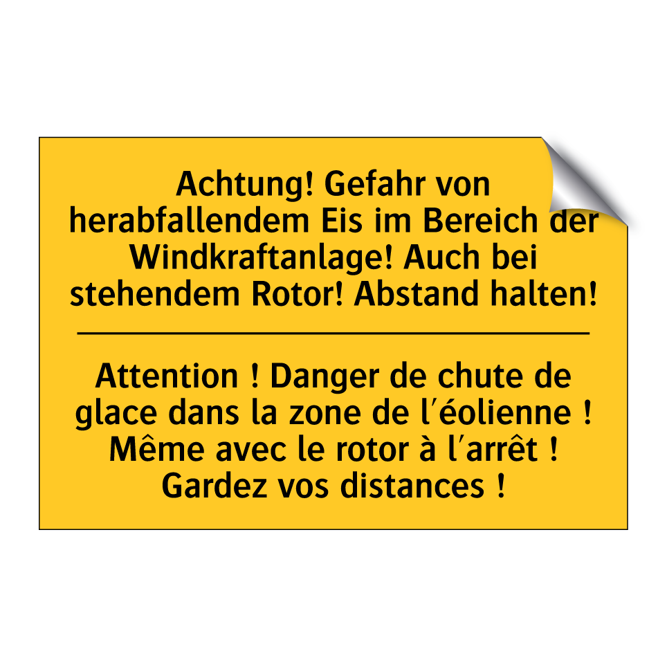 Achtung! Gefahr von herabfallendem  /.../ - Attention ! Danger de chute de  /.../