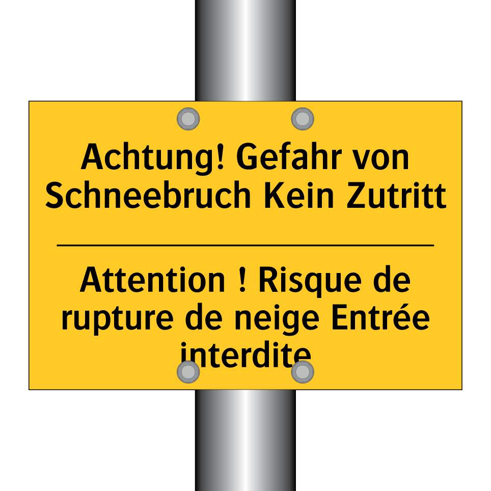 Achtung! Gefahr von Schneebruch  /.../ - Attention ! Risque de rupture  /.../