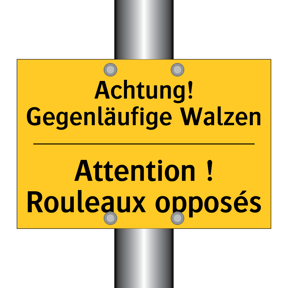 Achtung! Gegenläufige Walzen - Attention ! Rouleaux opposés
