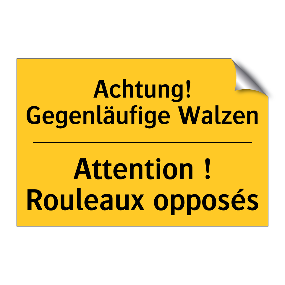 Achtung! Gegenläufige Walzen - Attention ! Rouleaux opposés