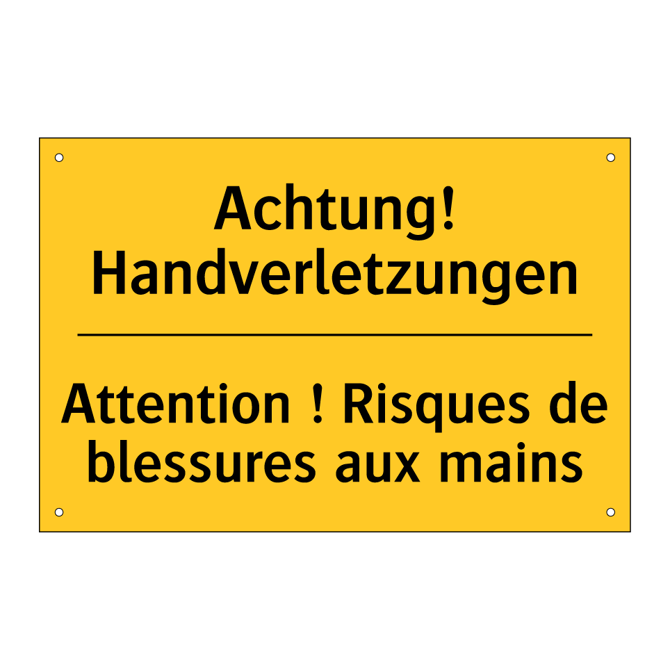 Achtung! Handverletzungen - Attention ! Risques de blessures  /.../