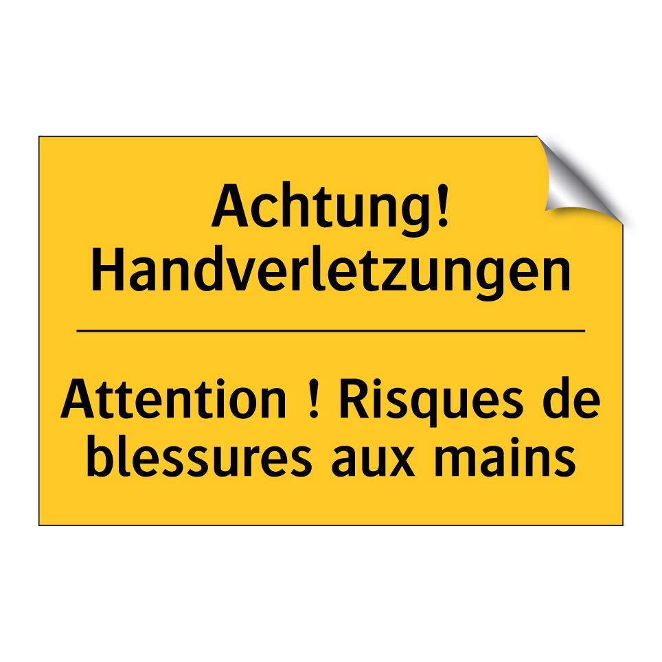 Achtung! Handverletzungen - Attention ! Risques de blessures  /.../