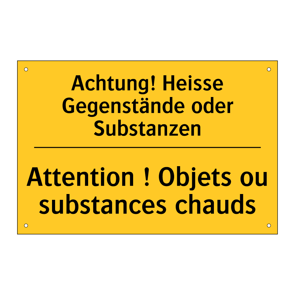 Achtung! Heisse Gegenstände oder  /.../ - Attention ! Objets ou substances  /.../