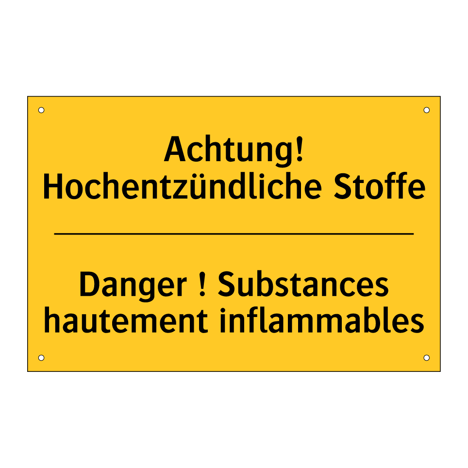 Achtung! Hochentzündliche Stoffe /.../ - Danger ! Substances hautement  /.../