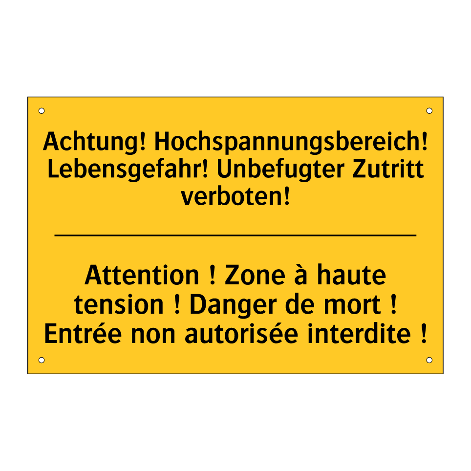 Achtung! Hochspannungsbereich!  /.../ - Attention ! Zone à haute tension  /.../