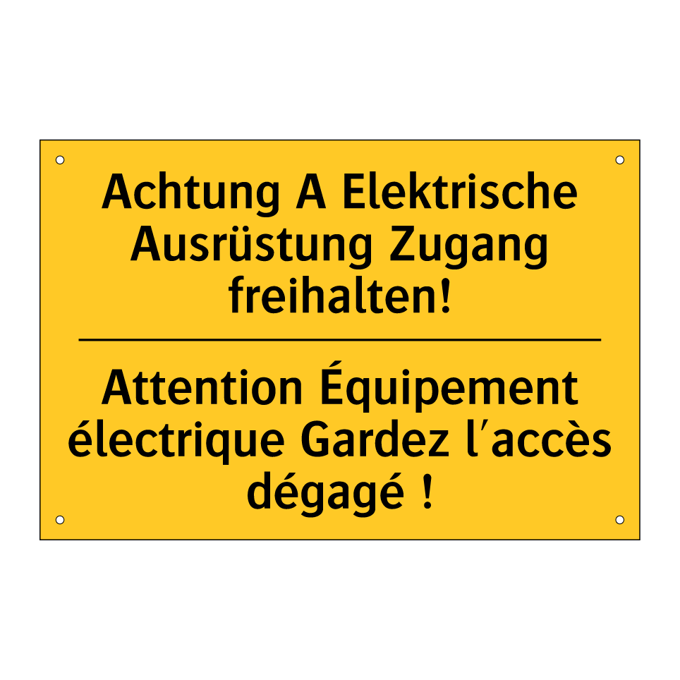 Achtung A Elektrische Ausrüstung  /.../ - Attention Équipement électrique  /.../