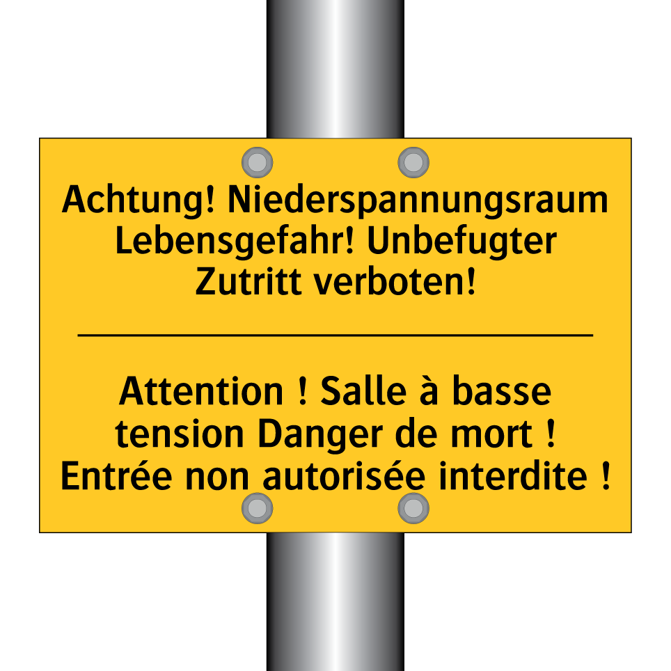 Achtung! Niederspannungsraum Lebensgefahr!  /.../ - Attention ! Salle à basse tension  /.../