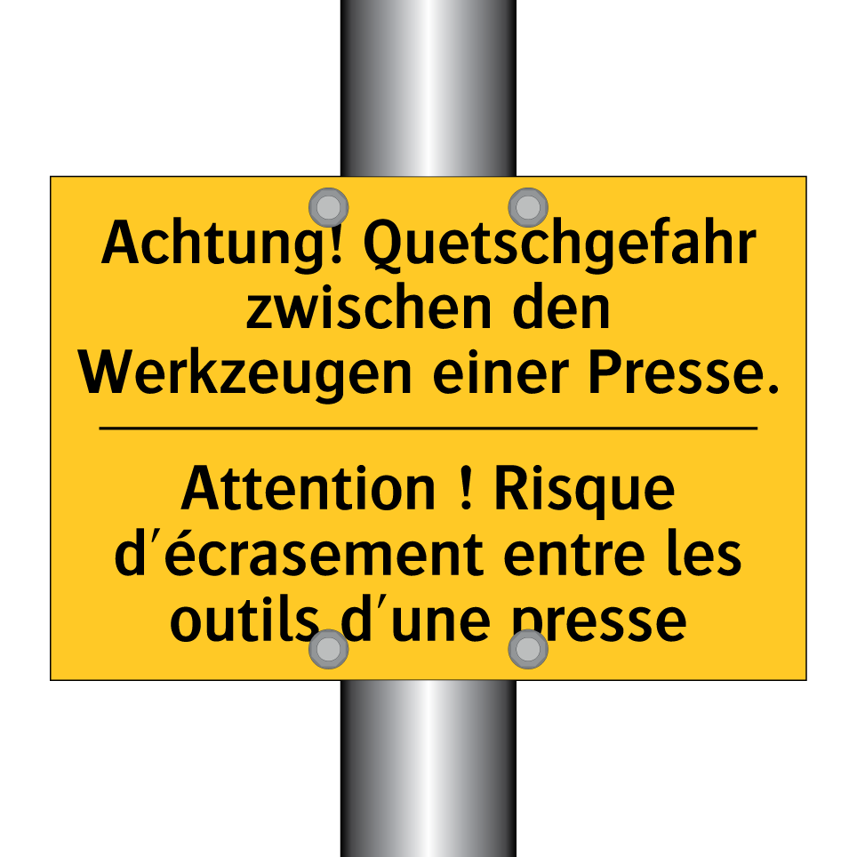 Achtung! Quetschgefahr zwischen  /.../ - Attention ! Risque d'écrasement  /.../