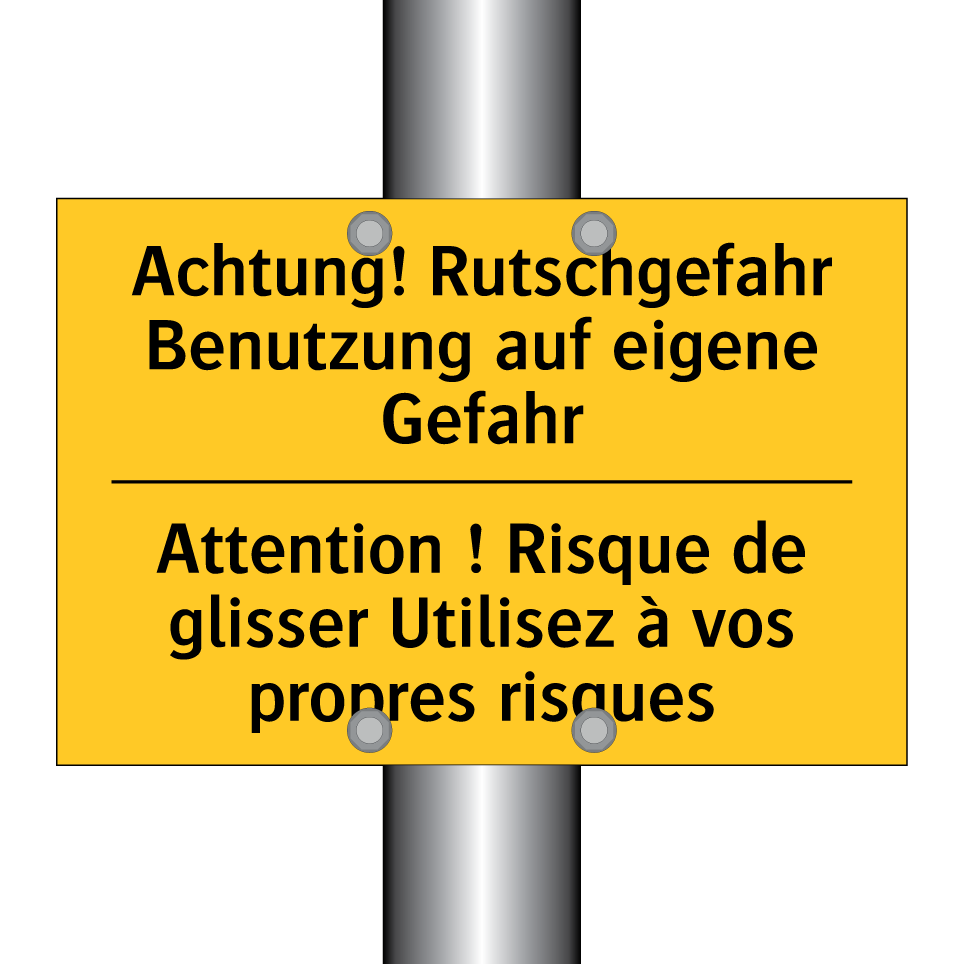 Achtung! Rutschgefahr Benutzung  /.../ - Attention ! Risque de glisser  /.../