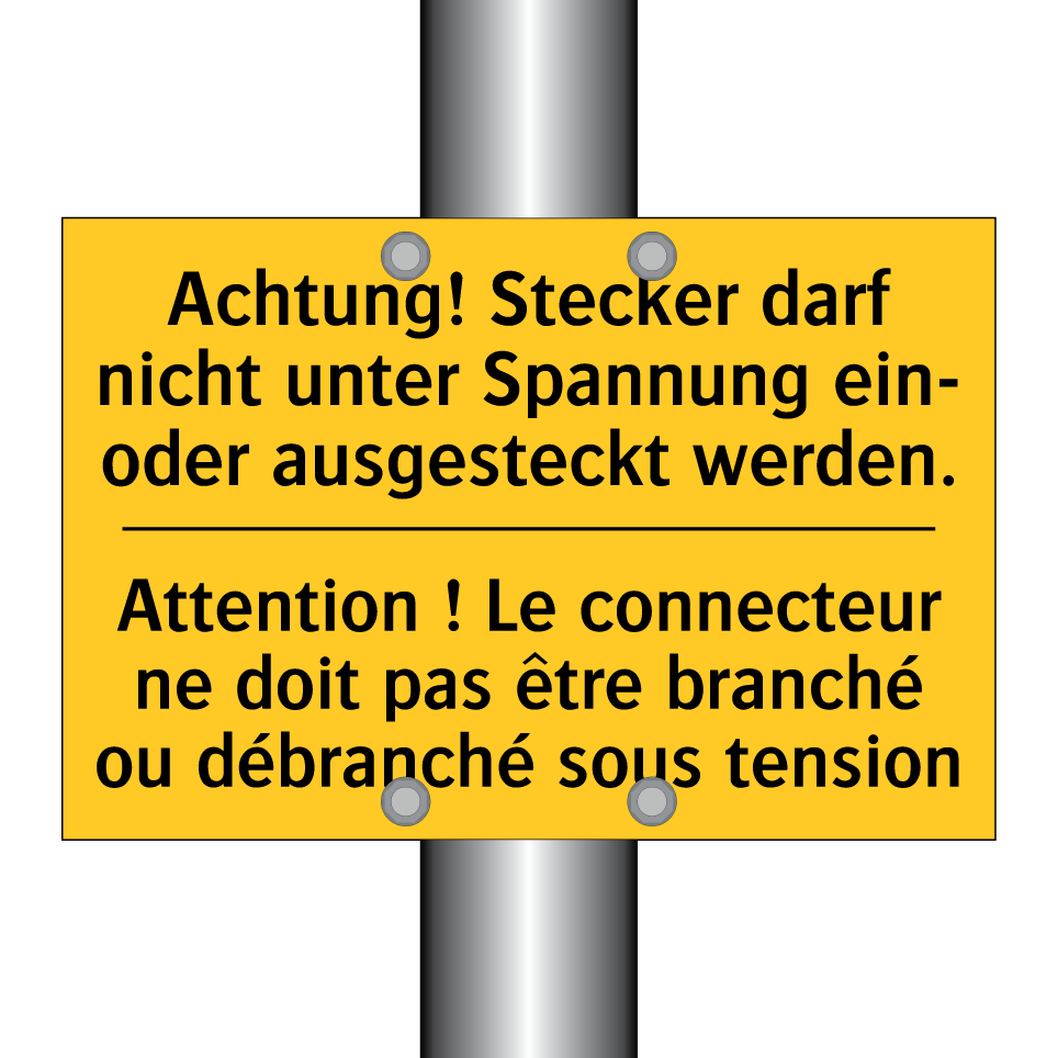 Achtung! Stecker darf nicht unter  /.../ - Attention ! Le connecteur ne doit  /.../