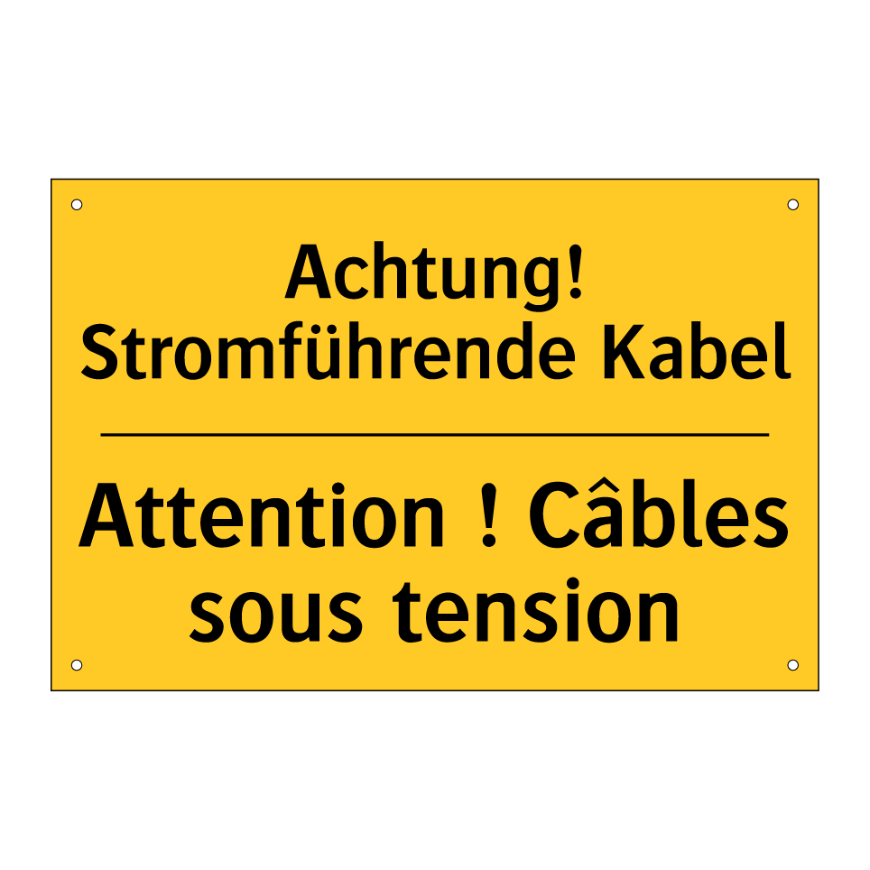 Achtung! Stromführende Kabel - Attention ! Câbles sous tension /.../