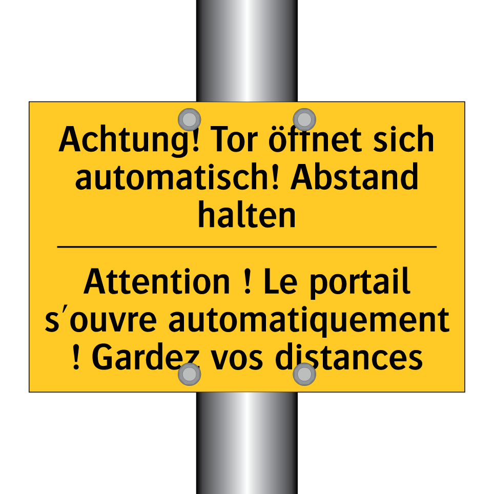 Achtung! Tor öffnet sich automatisch!  /.../ - Attention ! Le portail s'ouvre  /.../