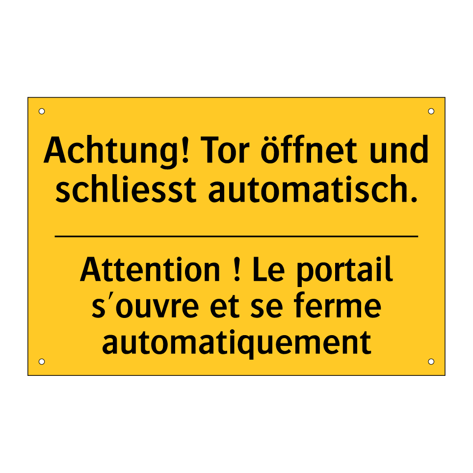 Achtung! Tor öffnet und schliesst  /.../ - Attention ! Le portail s'ouvre  /.../
