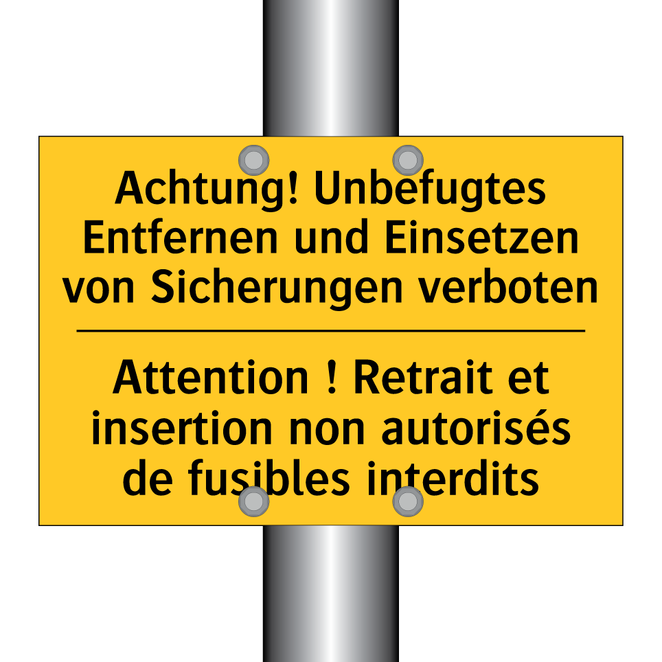 Achtung! Unbefugtes Entfernen  /.../ - Attention ! Retrait et insertion  /.../