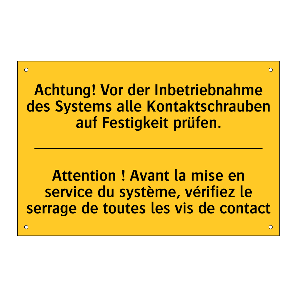 Achtung! Vor der Inbetriebnahme  /.../ - Attention ! Avant la mise en service  /.../