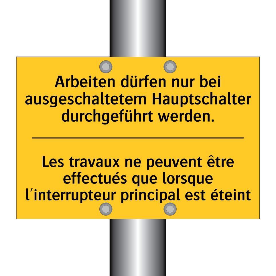Arbeiten dürfen nur bei ausgeschaltetem  /.../ - Les travaux ne peuvent être effectués  /.../